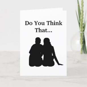 Funny Romantic Couple Carte Silhouette