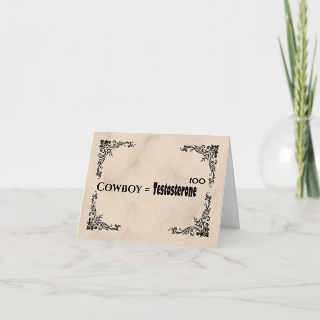 Funny Romantic Cowboy Valentine's Day Card (Front)