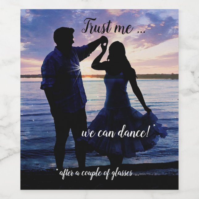 Funny Romantic Dance Étiquette de vin (Étiquettes simples)