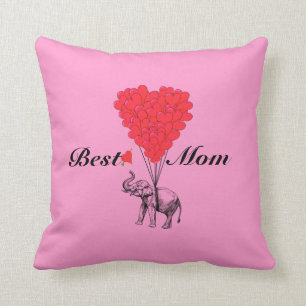 Funny romantic elephant best mom throw pillow