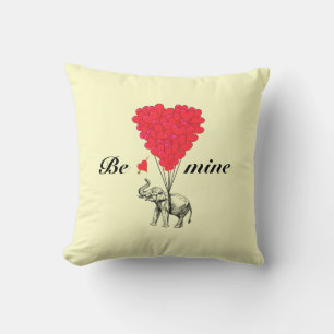 Funny romantic elephant Valentines Throw Pillow