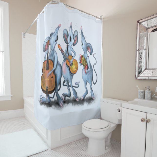 Funny Romantic Mouse Band - Cartoon Animal Drawing (In Situ)