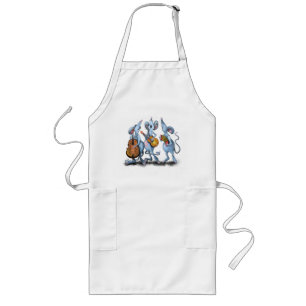 Funny Romantic Mouse Band - Cartoon Animal Drawing Long Apron