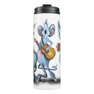 Funny Romantic Mouse Band - Cartoon Animal Drawing Thermal Tumbler
