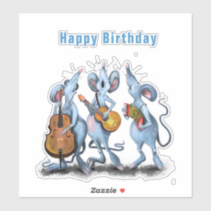 Funny Romantic Mouse Band - Happy Birthday