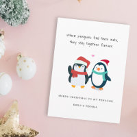 funny romantic penguin Christmas holidays love