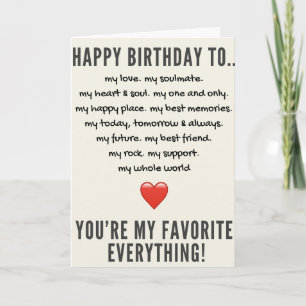 Funny Romantic Raunchy Sweetheart Birthday Card