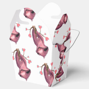 Funny Romantic Sloth Smile Cartoon Animal Drawing Favor Box