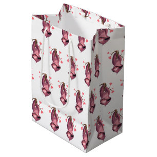 Funny Romantic Sloth Smile Cartoon Animal Drawing  Medium Gift Bag