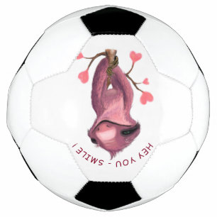 Funny Romantic Sloth Smile Cartoon - Customizable Soccer Ball