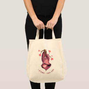 Funny Romantic Sloth Smile Cartoon - Customizable Tote Bag