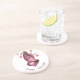 Funny Romantic Sloth Smile Coaster