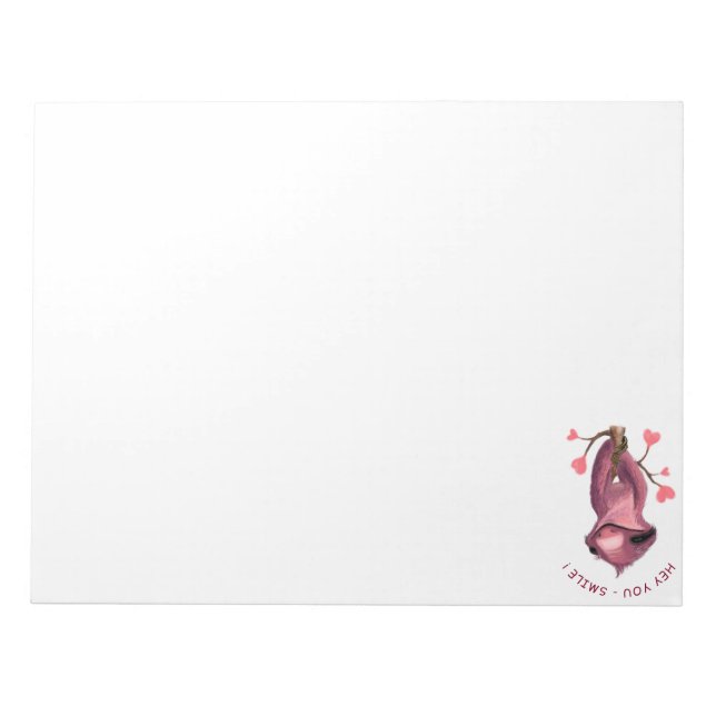 Funny Romantic Sloth Smile Notepad (Front)