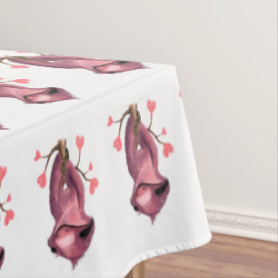 Funny Romantic Sloth Smile Tablecloth