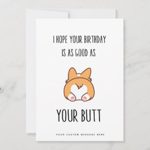 Funny Romantique Carte Bouton Anniversaire Pour El