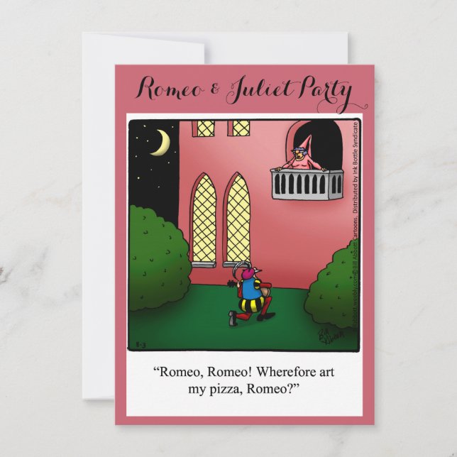 Funny Romeo & Juliet Party Invitations (Front)