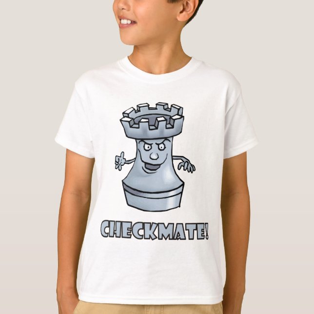 Funny rook chess piece (cartoon) checkmate! T-Shirt (Front)
