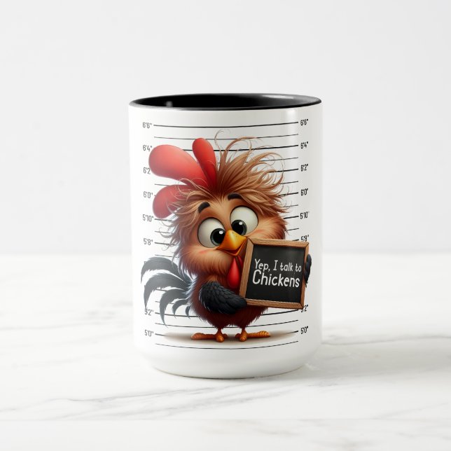 Funny Rooster At Police Dept. Mug (Center)