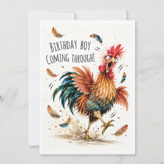 Funny Rooster Birthday Card for Him | Birthday Boy