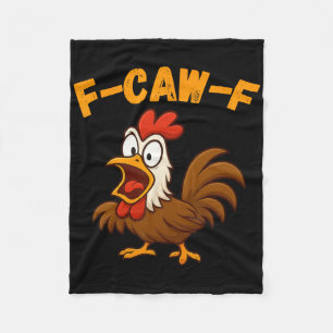 Funny Rooster Chicken Shirt Cartoon Farm Humour Fleece Blanket