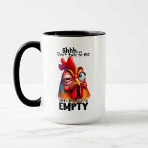 Funny rooster coffee word art mug