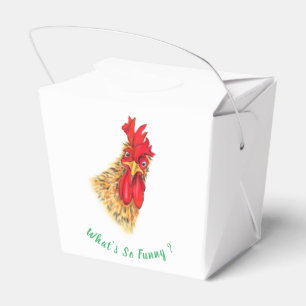 Funny Rooster Favour Boxes - Custom Text