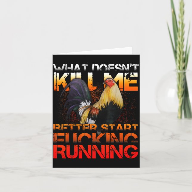 Funny Rooster Fight  Card (Front)