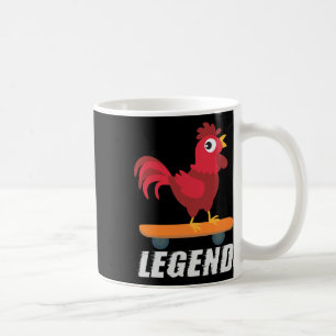 Funny Rooster Legend Skateboard Chicken Skate Gift Coffee Mug