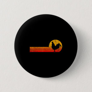 Funny Rooster Lover Retro Rooster Vintage Black Un 2 Inch Round Button