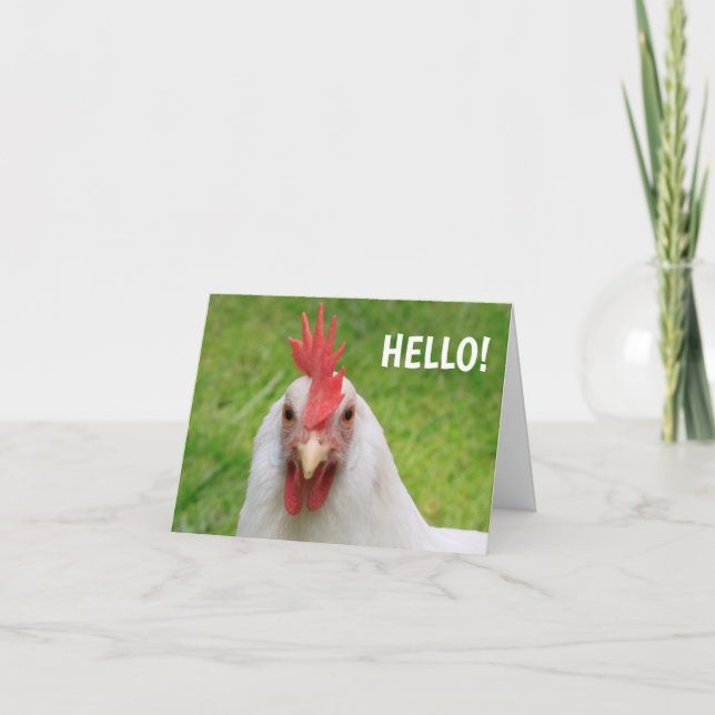 Funny Rooster Note Card (Front)