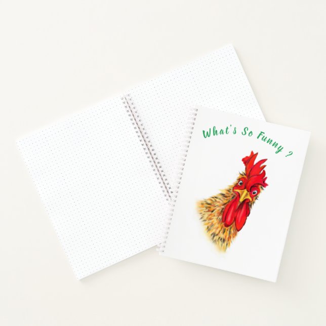 Funny Rooster Notebook - Custom Text (Inside)
