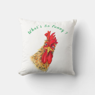 Funny Rooster Pillow - Custom Text