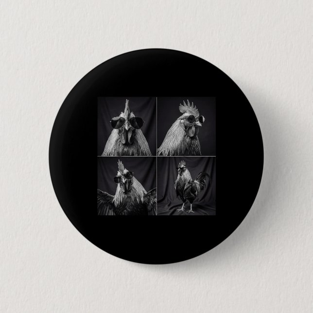 Funny Rooster Selfie Sarcastic Photobooth Chicken  2 Inch Round Button (Front)
