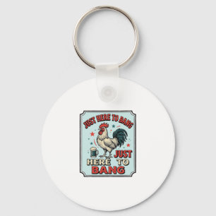 Funny Rooster Vintage Engraving Shirt Design (2)_1 Keychain