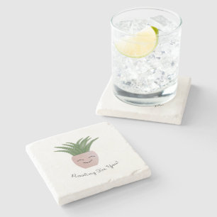 Funny Rooting for You Fern Stone Coaster