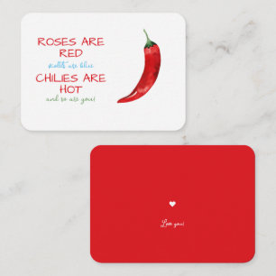 Funny Roses are Red Chili Poem Valentine's Day Card