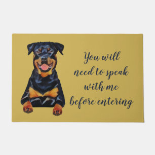 Funny Rottweiler Dog Doormat