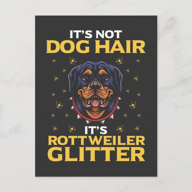 Funny Rottweiler Dog Hair Humour Postcard (Front)