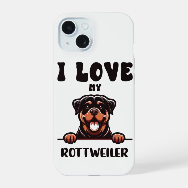 Funny Rottweiler Dog iPhone 15 Case (Back)