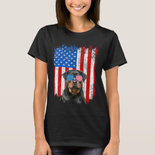 Funny Rottweiler Dog Usa American Flag Gifts T-Shirt