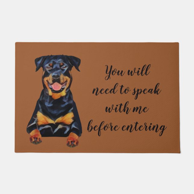 Funny Rottweiler Doormat (Front)