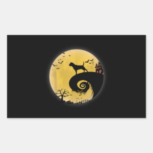 Funny Rottweiler Scary Moon Halloween Dog Costumes Sticker