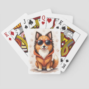 Funny Rough Collie Kawaii Dog Playing Cards