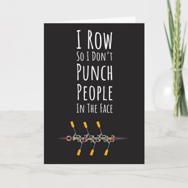 Funny Rower Cards Boat Vintage Rowing Crew Woman (Front)