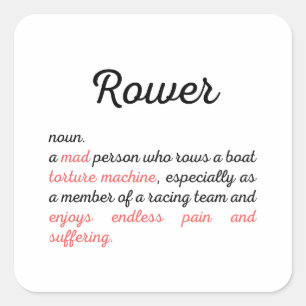 Funny rowing definition square sticker