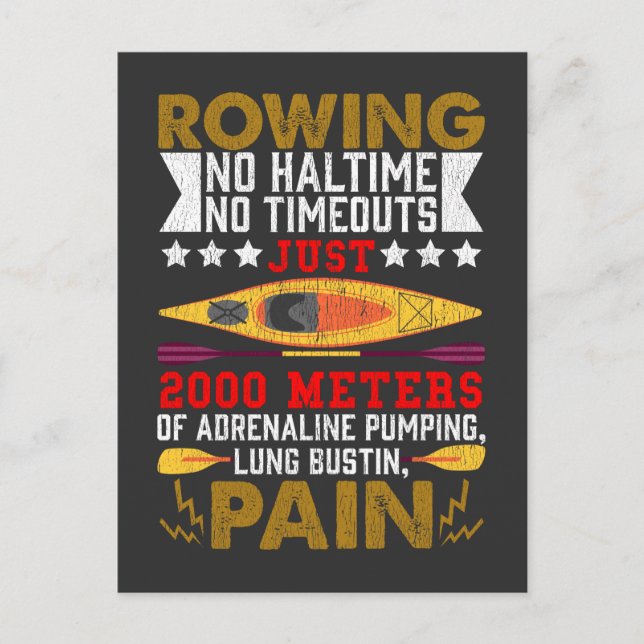 Funny Rowing Hobby Rower Humour Kayaking Postcard (Front)