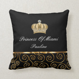 Funny Royal Monarch Princess Crown Throw Pillow