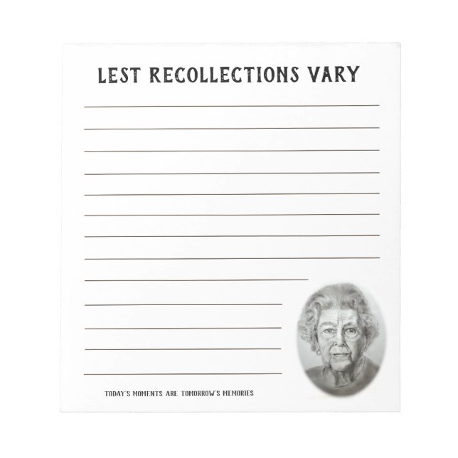 Funny Royal Queen Elizabeth Custom Text Notepad (Front)