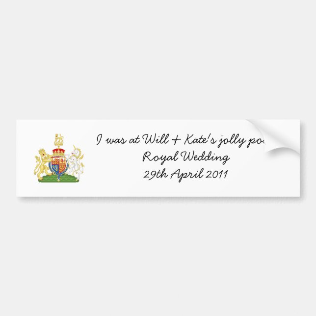 Funny Royal Wedding souvenir car sticker (Front)