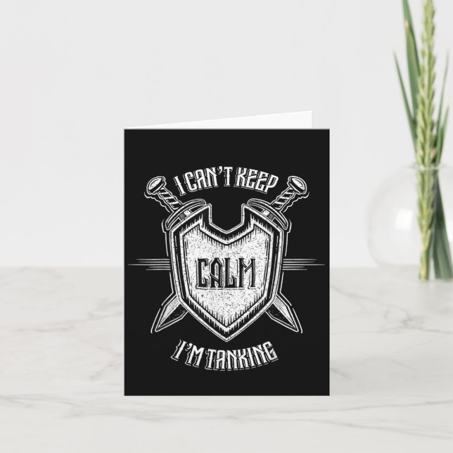 Funny Rpg Gamer I Can't Keep Calm I'm Tanking Men  Card (Front)